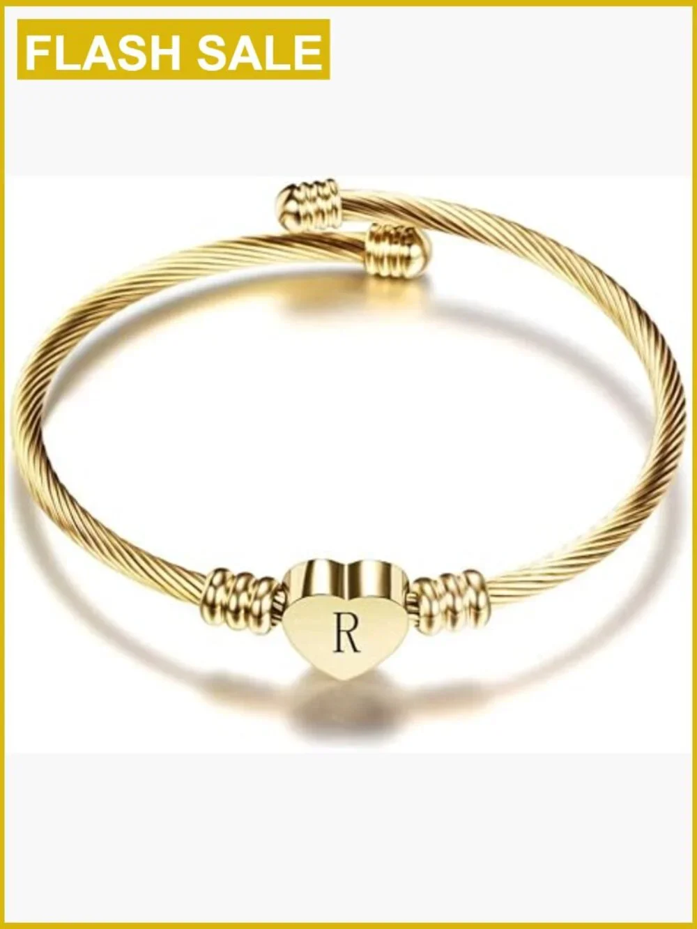 Personalized Stainless Steel Initial Heart Bracelet for Girls